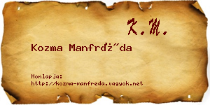 Kozma Manfréda névjegykártya